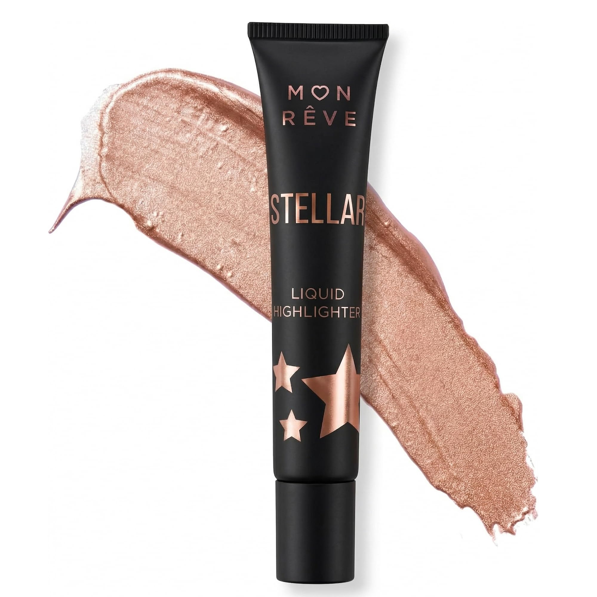 Mon Reve Stellar Liquid Highlighter for Face – Dewy Glow Illuminator with Micro-Pearls, Lightweight Blendable & Moisturizing Formula, Water Resistant, Clean Beauty – 0.61 Fl Oz (02 Sunlit)