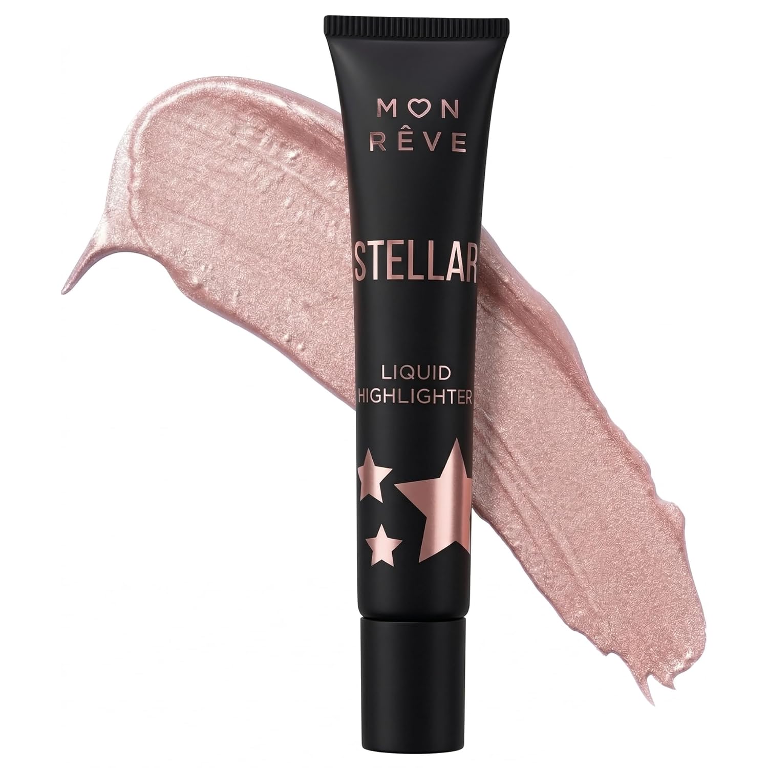 Mon Reve Stellar Liquid Highlighter for Face – Dewy Glow Illuminator with Micro-Pearls, Lightweight Blendable & Moisturizing Formula, Water Resistant, Clean Beauty – 0.61 Fl Oz (02 Sunlit)