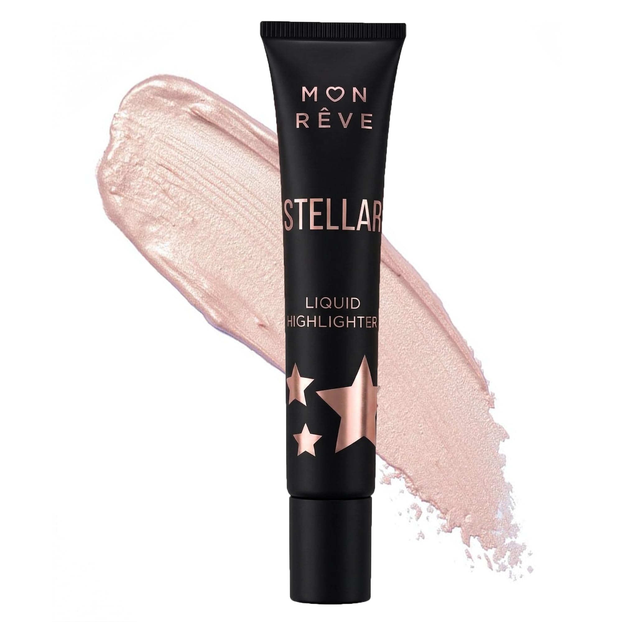 Mon Reve Stellar Liquid Highlighter for Face – Dewy Glow Illuminator with Micro-Pearls, Lightweight Blendable & Moisturizing Formula, Water Resistant, Clean Beauty – 0.61 Fl Oz (02 Sunlit)