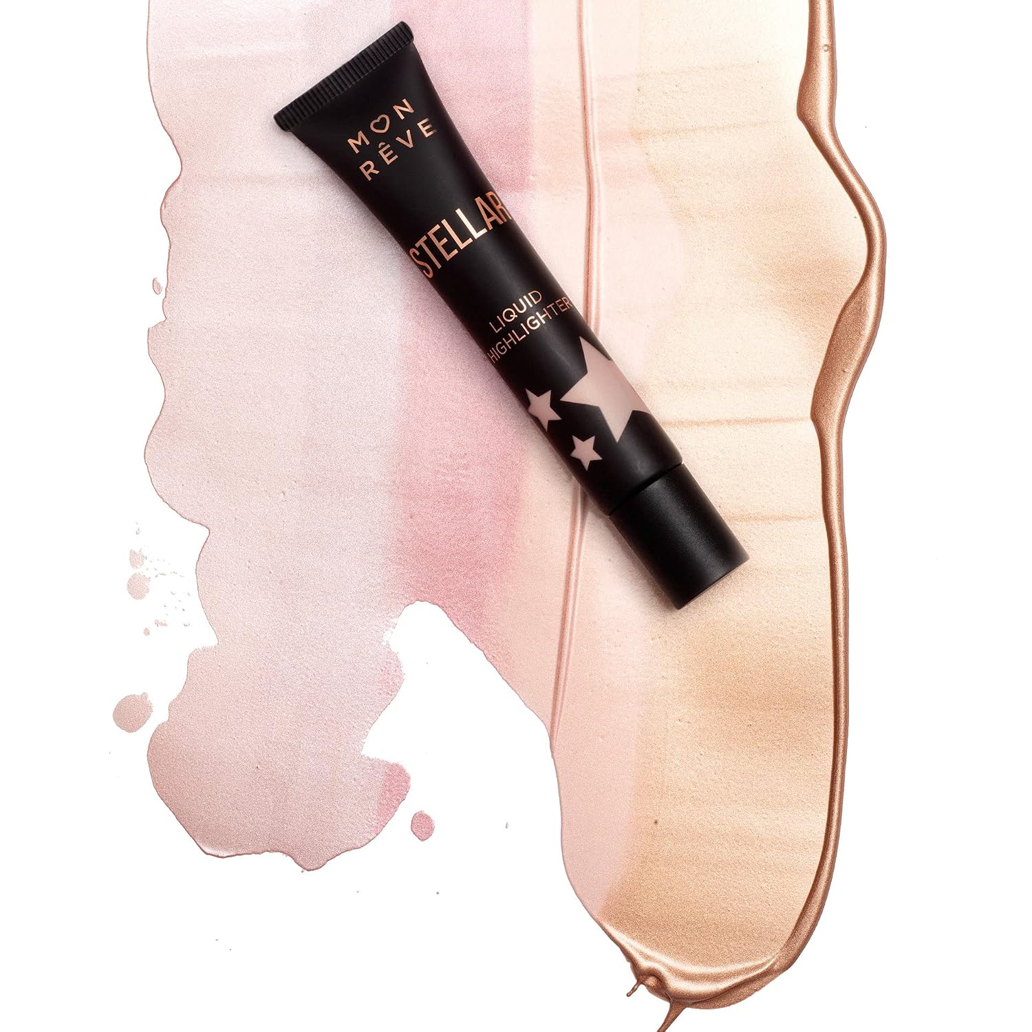 Mon Reve Stellar Liquid Highlighter for Face – Dewy Glow Illuminator with Micro-Pearls, Lightweight Blendable & Moisturizing Formula, Water Resistant, Clean Beauty – 0.61 Fl Oz (02 Sunlit)
